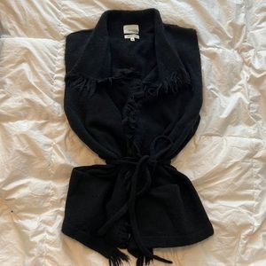 Aritzia Black Fringe Vest